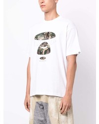 T-shirt girocollo stampata bianca di AAPE BY A BATHING APE