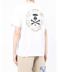 T-shirt girocollo stampata bianca di AAPE BY A BATHING APE