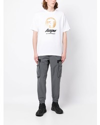 T-shirt girocollo stampata bianca di AAPE BY A BATHING APE