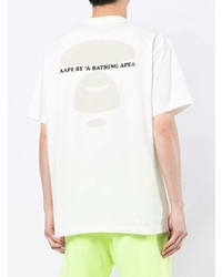 T-shirt girocollo stampata bianca di AAPE BY A BATHING APE