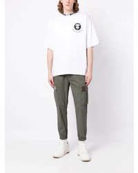 T-shirt girocollo stampata bianca di AAPE BY A BATHING APE