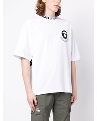 T-shirt girocollo stampata bianca di AAPE BY A BATHING APE