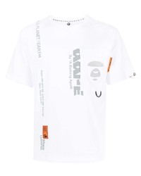 T-shirt girocollo stampata bianca di AAPE BY A BATHING APE