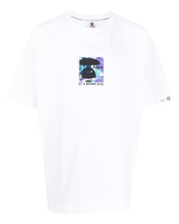 T-shirt girocollo stampata bianca di AAPE BY A BATHING APE