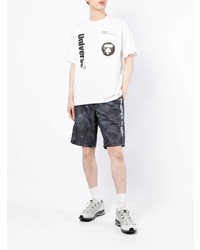 T-shirt girocollo stampata bianca di AAPE BY A BATHING APE