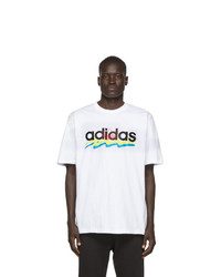 T-shirt girocollo stampata bianca di adidas Originals