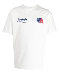 T-shirt girocollo stampata bianca di Adish