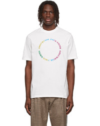 T-shirt girocollo stampata bianca di Ahluwalia &Paul Smith