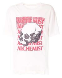 T-shirt girocollo stampata bianca di Alchemist