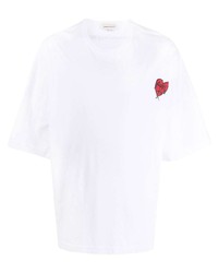T-shirt girocollo stampata bianca di Alexander McQueen