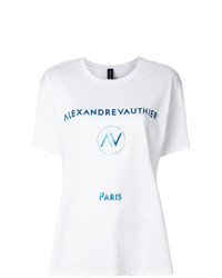 T-shirt girocollo stampata bianca di Alexandre Vauthier