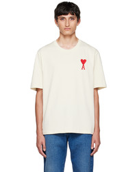T-shirt girocollo stampata bianca di AMI Alexandre Mattiussi