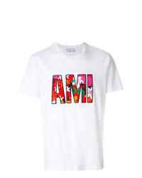 T-shirt girocollo stampata bianca di AMI Alexandre Mattiussi