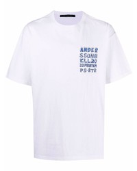 T-shirt girocollo stampata bianca di Andersson Bell