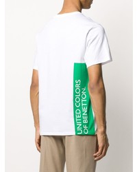 T-shirt girocollo stampata bianca di Benetton