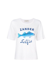 T-shirt girocollo stampata bianca di Antonia Zander