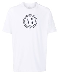 T-shirt girocollo stampata bianca di Armani Exchange