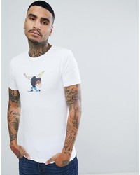 T-shirt girocollo stampata bianca di ASOS DESIGN