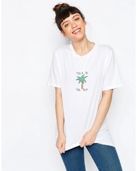 T-shirt girocollo stampata bianca di Asos