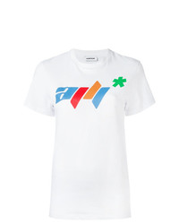 T-shirt girocollo stampata bianca di Au Jour Le Jour