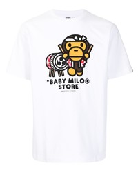 T-shirt girocollo stampata bianca di *BABY MILO® STORE BY *A BATHING APE®