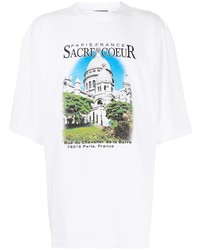 T-shirt girocollo stampata bianca di Balenciaga