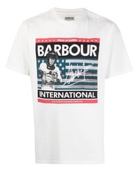 T-shirt girocollo stampata bianca di Barbour By Steve Mc Queen