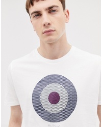 T-shirt girocollo stampata bianca di Ben Sherman