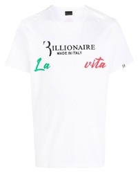 T-shirt girocollo stampata bianca di Billionaire