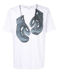 T-shirt girocollo stampata bianca di Blackbarrett