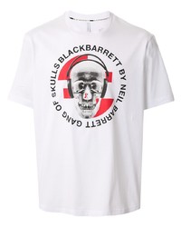 T-shirt girocollo stampata bianca di Blackbarrett