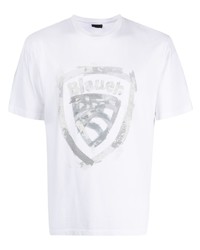 T-shirt girocollo stampata bianca di Blauer