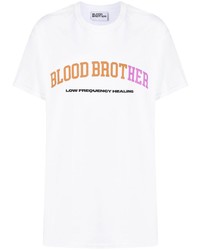 T-shirt girocollo stampata bianca di Blood Brother