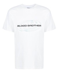 T-shirt girocollo stampata bianca di Blood Brother