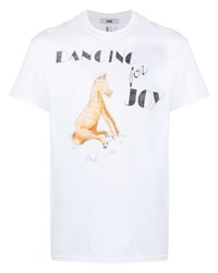 T-shirt girocollo stampata bianca di Bode