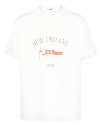 T-shirt girocollo stampata bianca di Bode