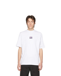 T-shirt girocollo stampata bianca di Boramy Viguier