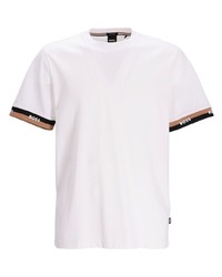 T-shirt girocollo stampata bianca di BOSS