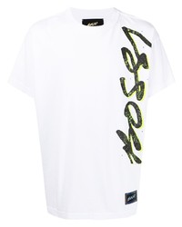 T-shirt girocollo stampata bianca di Bossi Sportswear