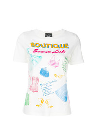 T-shirt girocollo stampata bianca di Boutique Moschino