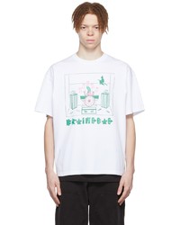 T-shirt girocollo stampata bianca di Brain Dead