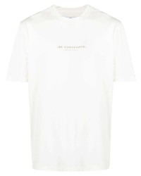 T-shirt girocollo stampata bianca di Brunello Cucinelli