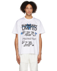 T-shirt girocollo stampata bianca di Burberry