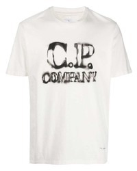 T-shirt girocollo stampata bianca di C.P. Company