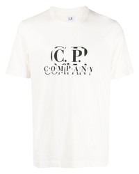 T-shirt girocollo stampata bianca di C.P. Company