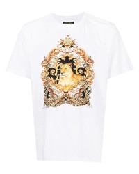 T-shirt girocollo stampata bianca di Camilla