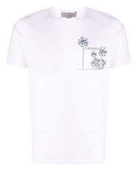 T-shirt girocollo stampata bianca di Canali
