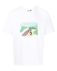 T-shirt girocollo stampata bianca di Carne Bollente