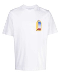 T-shirt girocollo stampata bianca di Casablanca
