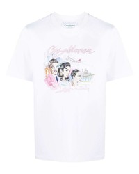 T-shirt girocollo stampata bianca di Casablanca